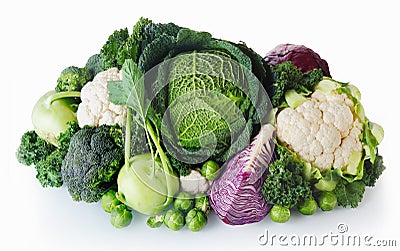 Fresh Farm Vegetables on White Background Stock Photo