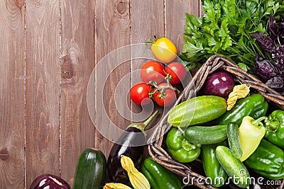 Fresh farmers garden vegetables and herbs Stock Photo