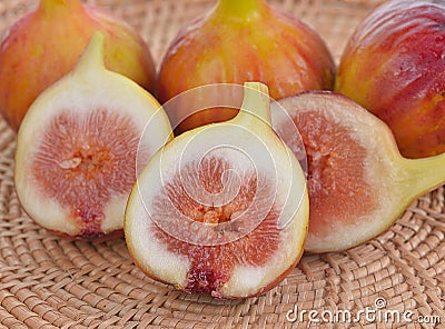 Fresh figs, sweet figs isolated on a background Stock Photo