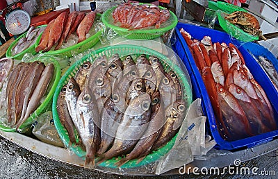 Fish Market at Daxi Fish Port , Yilan, Taiwan, October, 2022 Editorial Stock Photo