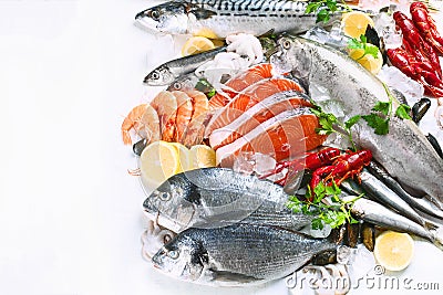 Fresh fish and seafood Stock Photo