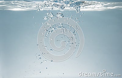 Fresh fizzy water in the glass with bubbles background, close up view, health, diet nutrition Stock Photo