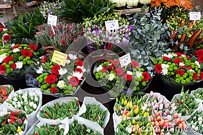 Fresh Flowers at Market Stock Photo