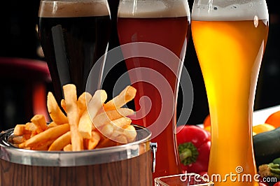 Fresh french fries on a bucket Stock Photo