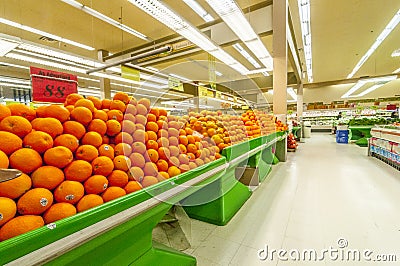 Fresh fruit market section Editorial Stock Photo