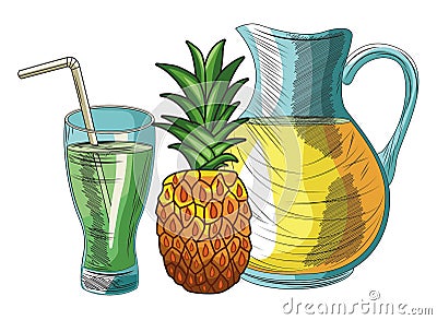 Fresh fruit nutrition healthy Vector Illustration