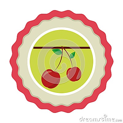 Fresh fruit product seal Vector Illustration