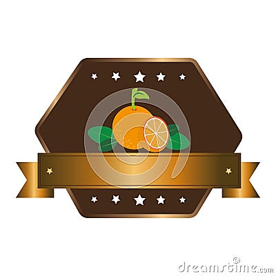 Fresh fruit product seal Vector Illustration