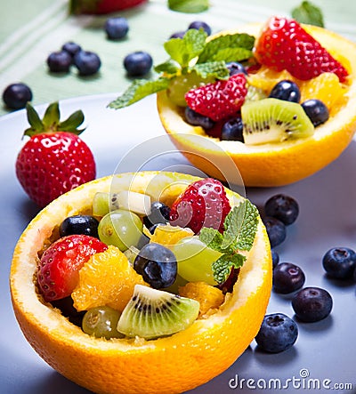 Fresh fruit salad Stock Photo