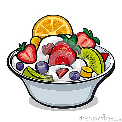 Fresh fruit salad Stock Photo