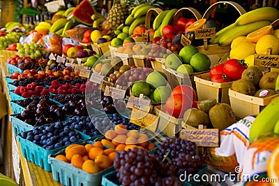 Fresh Fruit Stand Stock Photo