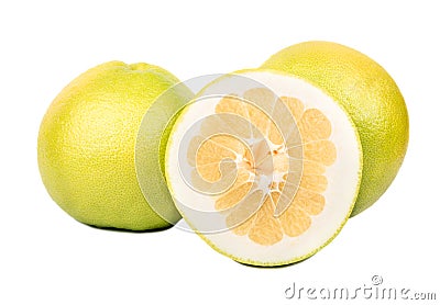 Fruit oroblanco with half Stock Photo