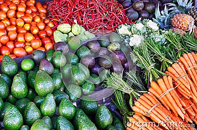 Fresh fruit on Traditional Market Stock Photo