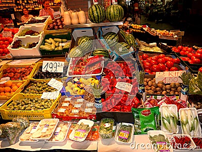 Fresh fruit,vegetables and herbs for sale. Editorial Stock Photo
