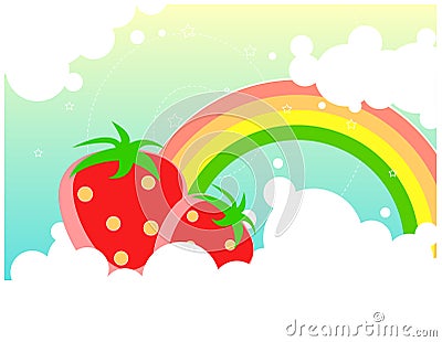 Fresh fruits/Cute Strawberries Vector Illustration