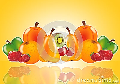 Fresh fruits poster Stock Photo