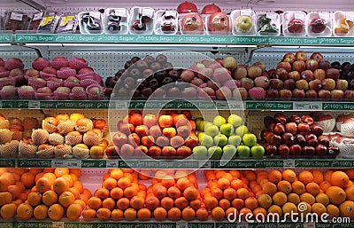 Fresh fruits are sold in supermarkets solo Central Java Indonesia Editorial Stock Photo