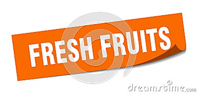 fresh fruits sticker. fresh fruits square sign. fresh fruits Vector Illustration