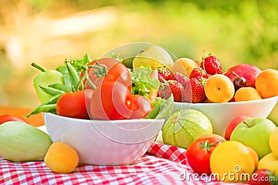 Fresh fruits and vegetables Stock Photo