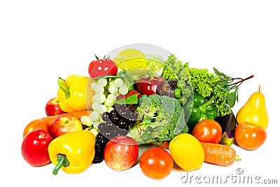 Fresh fruits - vegetables Stock Photo