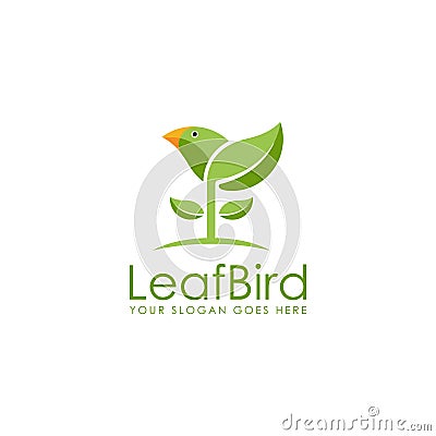 Fresh fun nature leaf bird logo icon vector template Vector Illustration