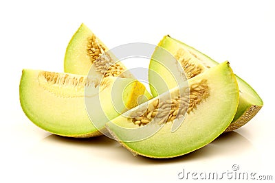 Fresh galia melon pieces Stock Photo