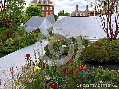 A fresh garden at the Chelsea Flower Show Editorial Stock Photo