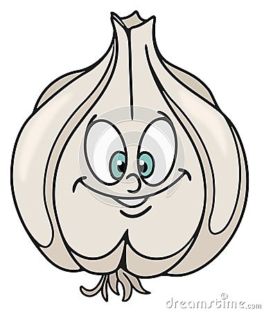 Fresh garlic cartoon Vector Illustration