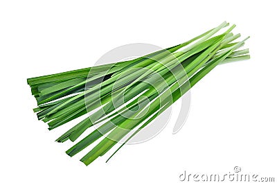 Fresh garlic chives vegetableon isoalted on white background Stock Photo