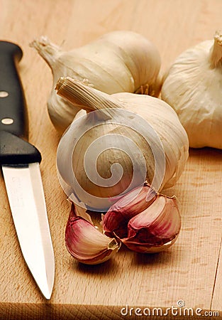 Fresh garlic spice vegetable Stock Photo