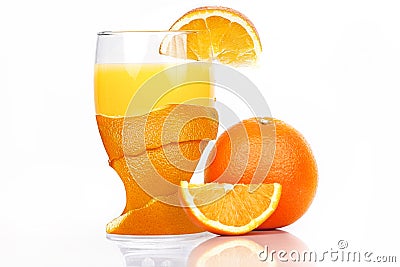 Fresh Glass of orange juice Stock Photo