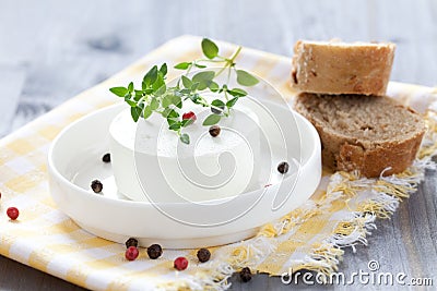 Fresh goat cheese Stock Photo