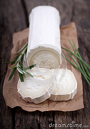 Fresh goat cheese Stock Photo