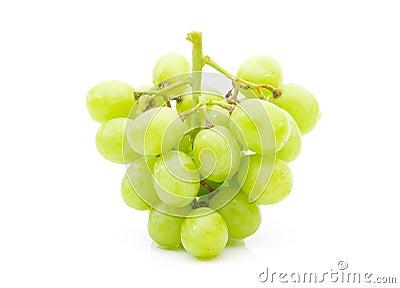 Fresh grape green on white background Stock Photo