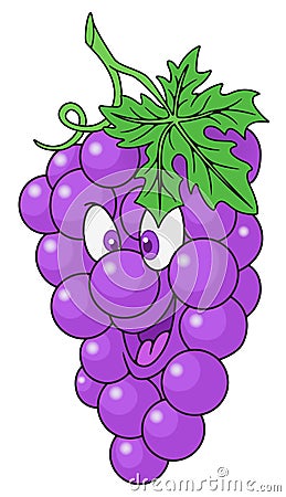 Fresh grapes cartoon Vector Illustration