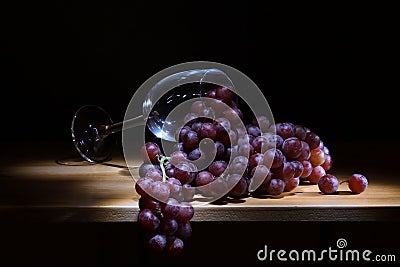 Grapes and glass Stock Photo