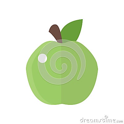 Fresh green apple badge vector illustration health isolated delicious freshness dessert and vitamin organic Vector Illustration