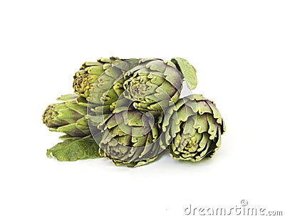 Fresh green Asparagus on white Stock Photo