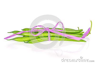 Fresh green bean isolated on white Stock Photo