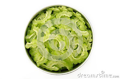 Fresh green bitter gourd Stock Photo