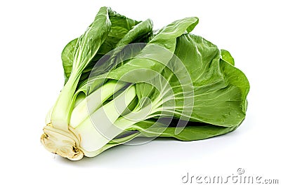 Fresh green bok choy on white background. Stock Photo