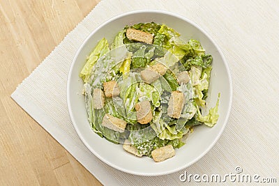 Fresh green Caeser Salad Stock Photo