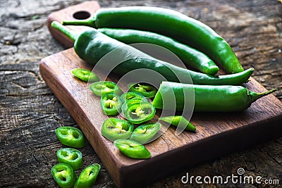 Fresh green chilli Stock Photo