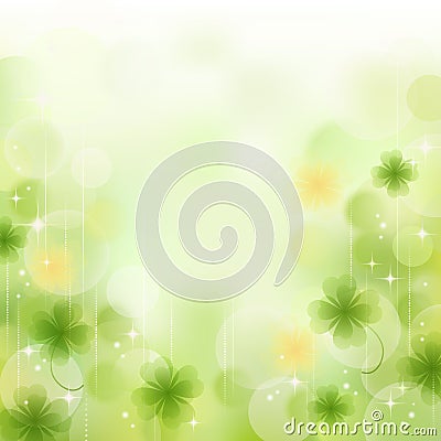 Fresh Green Clover background Vector Illustration