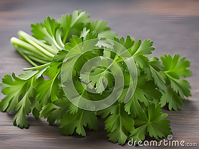 fresh green coriander leaves for cooking Stock Photo