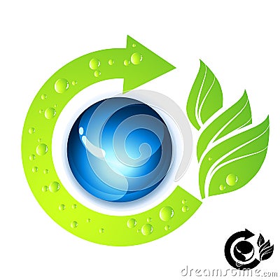 Fresh Green Icon Cartoon Illustration