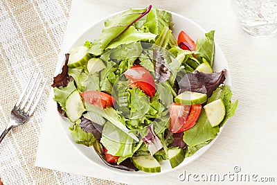 Fresh Green Organic Garden Salad Stock Photo