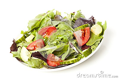 Fresh Green Organic Garden Salad Stock Photo