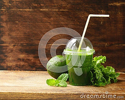 Fresh green organic smoothie avocado Stock Photo