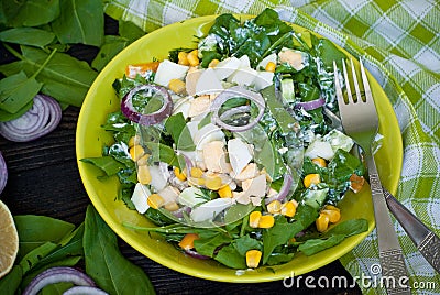 Fresh green salad with sorrel Stock Photo